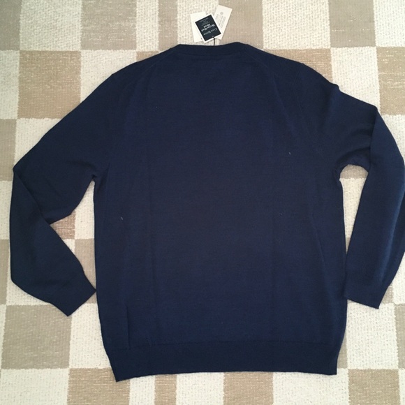 NWT Club Room Merino Wool Blend Sweater Navy Blue Size L - Picture 3 of 9